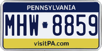 PA license plate MHW8859