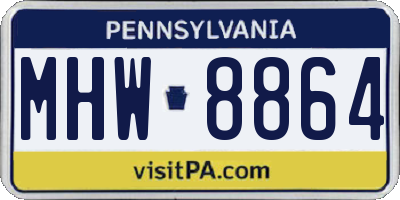 PA license plate MHW8864