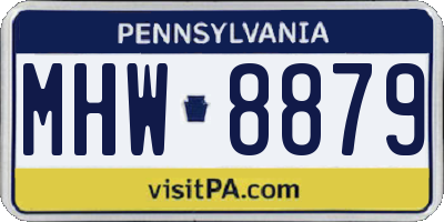 PA license plate MHW8879
