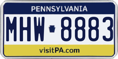 PA license plate MHW8883