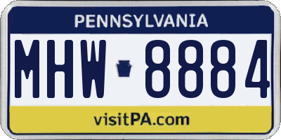 PA license plate MHW8884