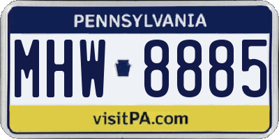 PA license plate MHW8885