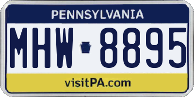 PA license plate MHW8895