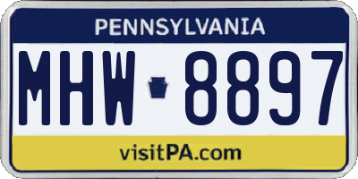 PA license plate MHW8897