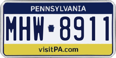 PA license plate MHW8911