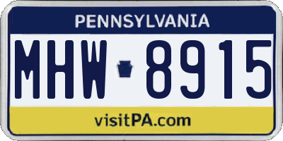 PA license plate MHW8915