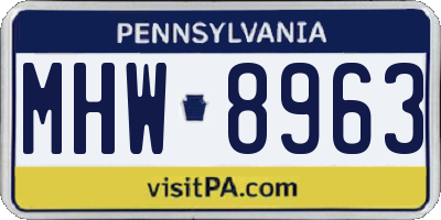 PA license plate MHW8963