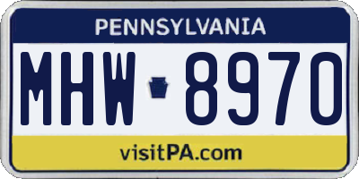 PA license plate MHW8970