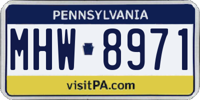 PA license plate MHW8971