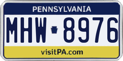 PA license plate MHW8976