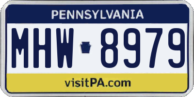 PA license plate MHW8979