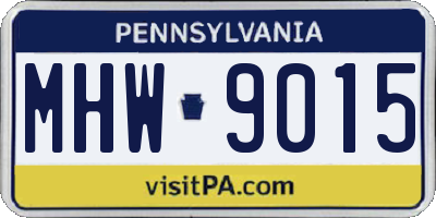 PA license plate MHW9015