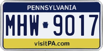 PA license plate MHW9017