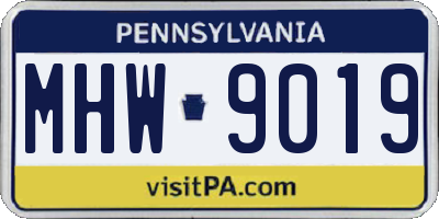 PA license plate MHW9019