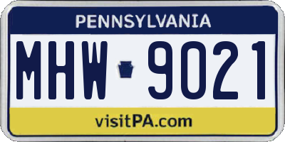 PA license plate MHW9021