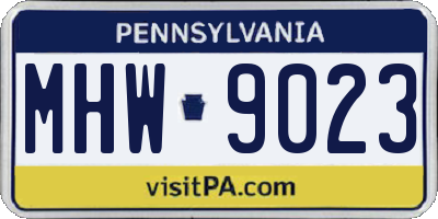 PA license plate MHW9023