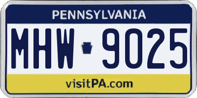PA license plate MHW9025