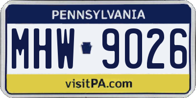 PA license plate MHW9026