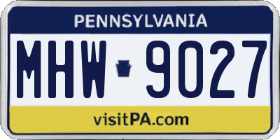 PA license plate MHW9027