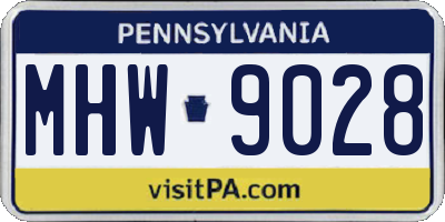 PA license plate MHW9028