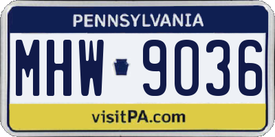 PA license plate MHW9036