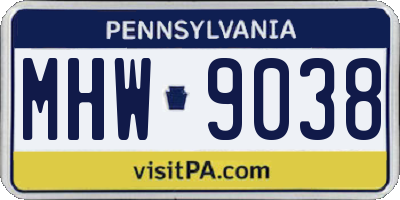 PA license plate MHW9038