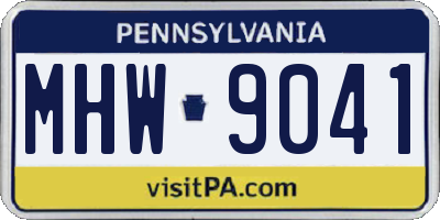 PA license plate MHW9041