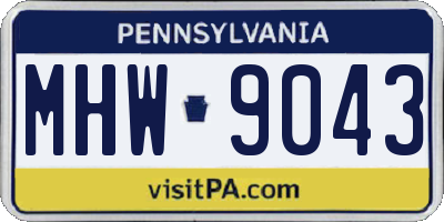 PA license plate MHW9043