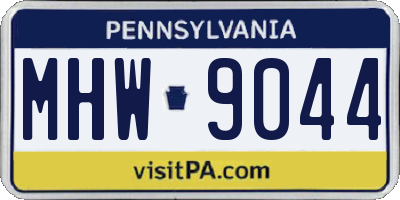 PA license plate MHW9044