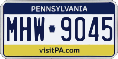PA license plate MHW9045