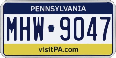 PA license plate MHW9047