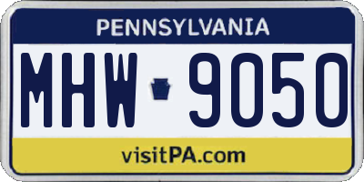 PA license plate MHW9050