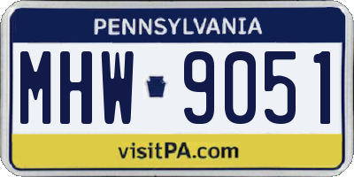 PA license plate MHW9051