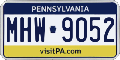 PA license plate MHW9052