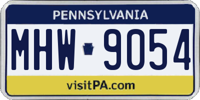 PA license plate MHW9054