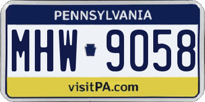 PA license plate MHW9058