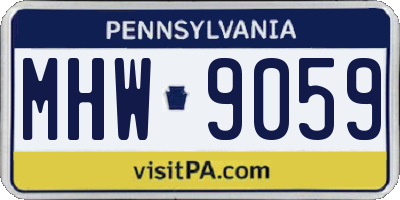 PA license plate MHW9059