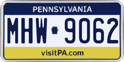 PA license plate MHW9062