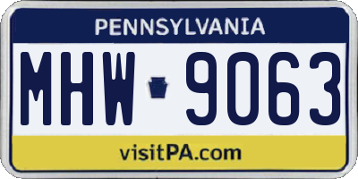 PA license plate MHW9063