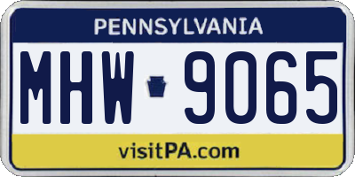 PA license plate MHW9065