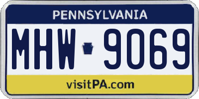 PA license plate MHW9069