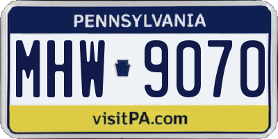 PA license plate MHW9070