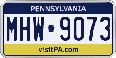 PA license plate MHW9073