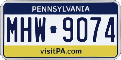 PA license plate MHW9074
