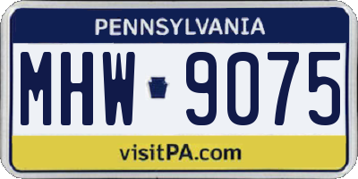 PA license plate MHW9075