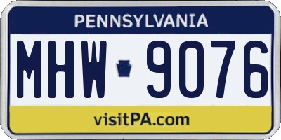 PA license plate MHW9076
