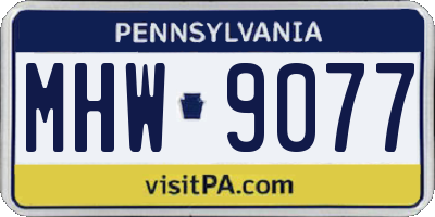 PA license plate MHW9077