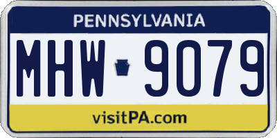 PA license plate MHW9079