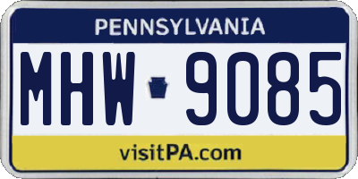 PA license plate MHW9085