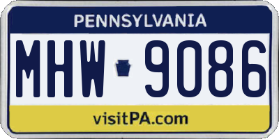 PA license plate MHW9086